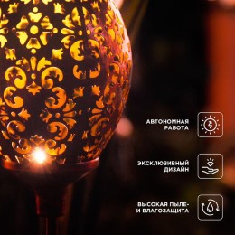 Светильник грунтовый Фатих 3000К встроен. аккумулятор солнечная панель коллекция Стамбул Rexant 602-