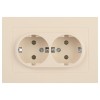 Розетка 2-м СП Accent 6-205-02 16А IP20 250В 2P+E Schuko AL/CU сл. кость Intro Б0063489