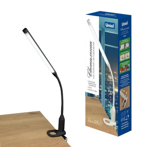 Светильник светодиодный TLD-572 Black/LED/500Lm/4500K/Dimmer настольный на струбцине 7Вт сенс. выкл.