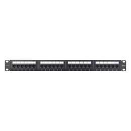 Патч-панель 19дюйм 1U кат.5E 24 порта Essential Line NIKOMAX NMC-RP24UD2-ES-1U-BK