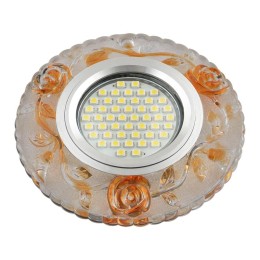Светильник DLS-L150 GU5.3 GLASSY/GOLD GU5.3 встраив. доп. светодиод. подсветка 3Вт без лампы стекло