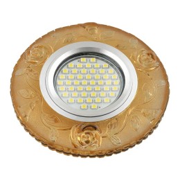 Светильник DLS-L150 GU5.3 GLASSY/YELLOW GU5.3 встраив. доп. светодиод. подсветка 3Вт без лампы стекл