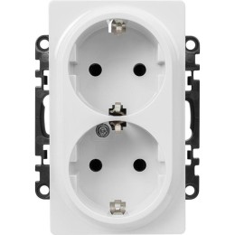 Розетка 2-м СП Valena Life 16А IP20 250В 2х2P+E безвинтов. клеммы с лицев. панелью механизм бел. Leg
