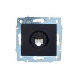 Розетка компьютерная 1-м СП ASTI IP20 RJ45 механизм Cat 6e черн. бархат LEZARD 7081-4288-140