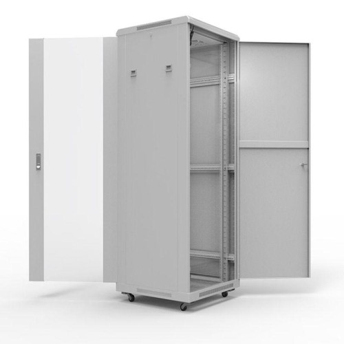 Шкаф напольный 19дюйм Standart 22U 600х1000мм передняя дверь стекло задняя дверь металл RAL7035 Rexa