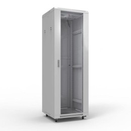 Шкаф напольный 19дюйм Standart 22U 600х800мм передняя дверь стекло задняя дверь металл RAL7035 Rexan