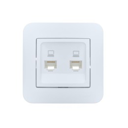 Розетка компьютерная 2-м СП ASTI IP20 RJ45 в сборе бел. LEZARD 7081-0202-141