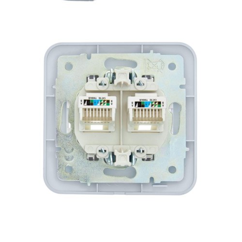 Розетка компьютерная 2-м СП ASTI IP20 RJ45 в сборе бел. LEZARD 7081-0202-141