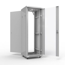 Шкаф напольный 19дюйм Standart 42U 600х800мм передняя дверь стекло задняя дверь металл RAL7035 Rexan