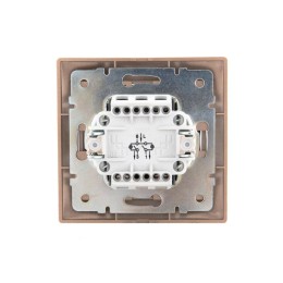 Выключатель 2-кл. СП Mira 10А IP20 с подсветкой со вставкой свет. корич. перламутр. LEZARD 701-3131-