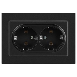 Розетка 2-м СП Accent 6-205-05 16А IP20 250В 2P+E Schuko AL/CU антрацит Intro Б0063494