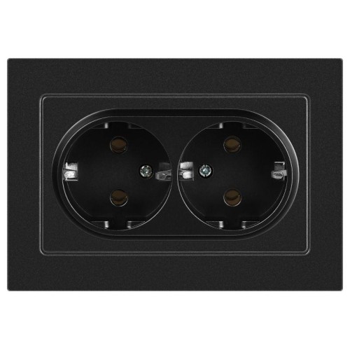 Розетка 2-м СП Accent 6-205-05 16А IP20 250В 2P+E Schuko AL/CU антрацит Intro Б0063494