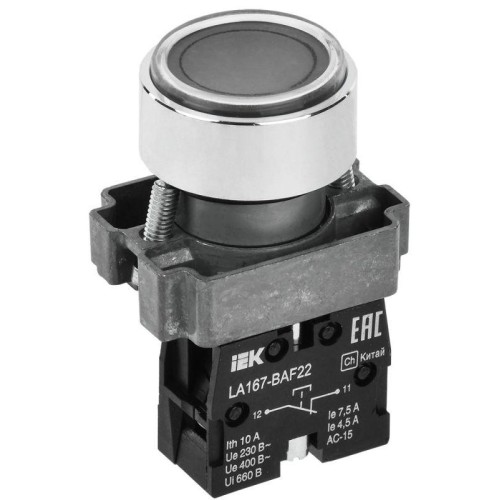 Кнопка LA167-BAF22 d22мм 1НЗ черн. KARAT IEK BBT20-BAF22-2-22-67-K02