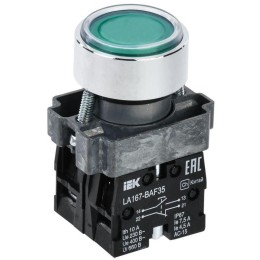 Кнопка LA167-BAF35 d22мм 1НО+1НЗ зел. KARAT IEK BBT20-BAF35-3-22-67-K06