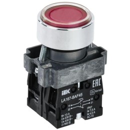 Кнопка LA167-BAF45 d22мм 1НО+1НЗ красн. KARAT IEK BBT20-BAF45-3-22-67-K04