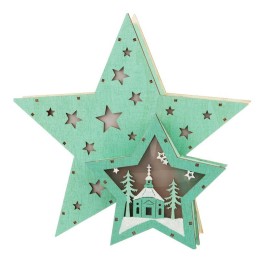 Фигура деревянная "Домик Звездочета" 26х7х25см 0.1Вт IP20 с подсветкой бирюз. Neon-Night 504-019