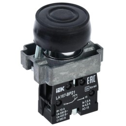 Кнопка LA167-BP21 d22мм 1НО черн. KARAT IEK BBT20-BP21-1-22-67-K02