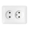 Розетка 2-м СП 16А IP20 без заземл. бел. Bylectrica РС16-301