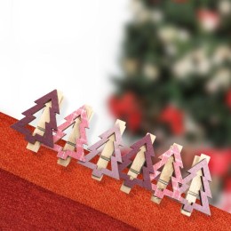 Прищепка деревянная "Елочки" 14.5х4.5х1.6см IP20 роз. (уп.6шт) Neon-Night 504-032