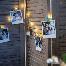 Прищепка деревянная "Звездочки" 16х4.5х1.3см IP20 бирюз. (уп.6шт) Neon-Night 504-033