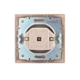 Розетка 1-м СП Mira 16А IP20 без заземл. со вставкой керамика свет. корич. перламутр. LEZARD 701-313