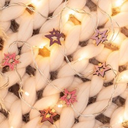 Прищепка деревянная "Звездочки" 16х4.5х1.3см IP20 роз. (уп.6шт) Neon-Night 504-034