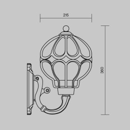 Светильник Via 1х60Вт E27 IP44 бра настен. Maytoni O024WL-01G