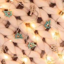 Прищепка деревянная "Новогодняя ель" 14.5х4.5х1.6см IP20 (уп.6шт) Neon-Night 504-031