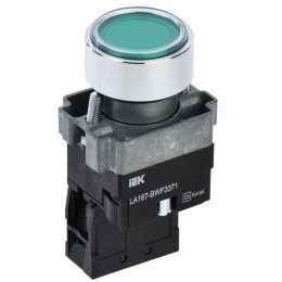 Кнопка LA167-BWF3371 d22мм RC 1НО с подсветкой зел. KARAT IEK BBT20-BWF3371-1-12-67-K06