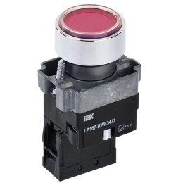 Кнопка LA167-BWF3472 d22мм RC 1НЗ с подсветкой красн. KARAT IEK BBT20-BWF3472-2-12-67-K04