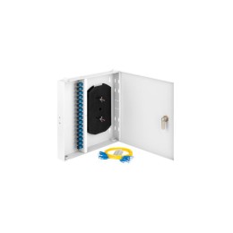 Кросс оптический настенный 16 портов SC/UPC (16 одинарн. SC/UPC адаптеров) SM 9/125 OS2 стальной с к