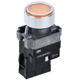 Кнопка LA167-BWF3571 d22мм RC 1НО с подсветкой желт. KARAT IEK BBT20-BWF3571-1-12-67-K05