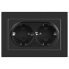 Розетка 2-м СП Accent 6-205-07 16А IP20 250В 2P+E Schuko AL/CU графит Intro Б0063496