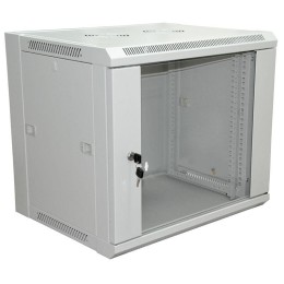 Шкаф настенный 19дюйм 9U 600х450х500мм (ШхГхВ) передняя дверь стекло боковые стенки съемные (разобра