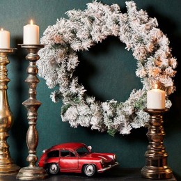 Венок еловый заснеженный d60см IP44 ПВХ Neon-Night 307-148