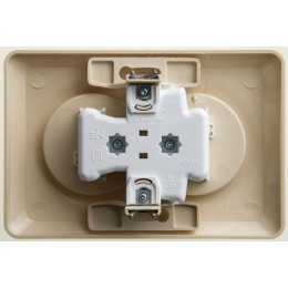 Розетка 2-м СП Этюд 16А IP20 250В без заземл. защ. шторки крем. SE PC16-106K