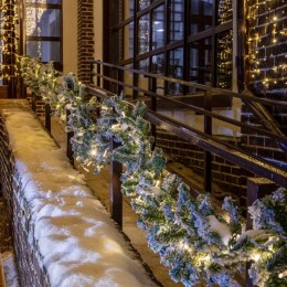 Гирлянда "Еловый шлейф заснеженный" 2.7м d26см IP44 ПВХ Neon-Night 307-122