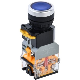Кнопка D8-11D d22мм 1НО+1НЗ с подсветкой син. KARAT IEK BBT30-11D-3-12-K07