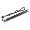 Блок евророзеток PDU-6P-F-2EU для 19дюйм шкафов горизонт. 6 розеток фильтр 16А выкл. шнур 2м алюм. к