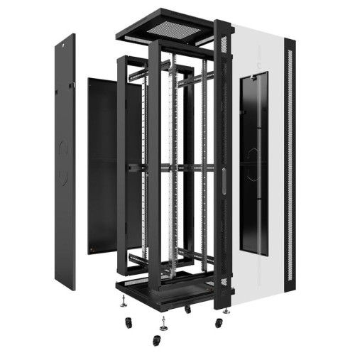 Шкаф монтажный телекоммуникационный напольный SH-05C-27U60/80-BK 19дюйм 27U 600х800х1388мм для распр