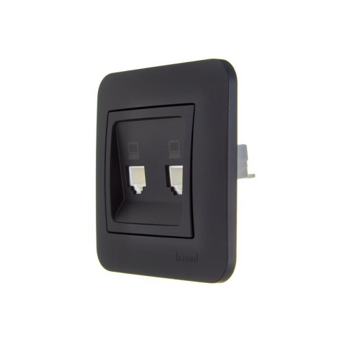 Розетка компьютерная 2-м СП ASTI IP20 RJ45 в сборе черн. бархат LEZARD 7081-4242-141