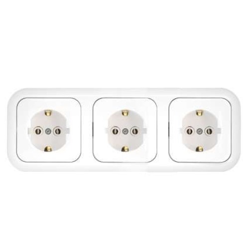 Розетка 3-м СП 16А IP20 с заземл. бел. Bylectrica РС16-353