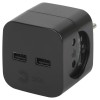Разветвитель электрический SP-2-USB-B на 2 розетки 220В+ 2xUSB 2400мА без заземл 10А черн. Эра Б0049