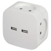 Разветвитель электрический SP-4-USB-W на 4 розетки 220В+ 2xUSB 2400мА без заземл 10А бел. Эра Б00495
