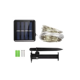 Светильник светодиодный садовый SLR-G03-100W нить 100LED холод. бел. на солнечн. батарее ФАZА 503331