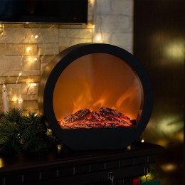 Камин светодиодный "Лаунж" 35.3х12.4х33.7см эффект живого огня с адаптером питания элементы питания