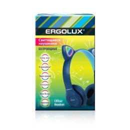 Наушники накладные беспроводные ELX-BTHP02-C06 FM MP3 микрофон ушки син. ERGOLUX 15458
