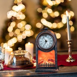 Камин светодиодный "Старинные часы" 14.7х11.7х25см эффект живого огня USB и элементы питания 2хC (не