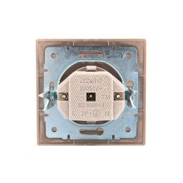 Розетка 1-м СП Mira 16А IP20 с заземл. со вставкой керамика свет. корич. перламутр. LEZARD 701-3131-