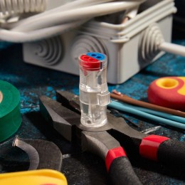 Экспресс-Клемма СМК 2273-2x2R проходная разъемная 2 полюса 2х2-проводная 0.5-2.5кв.мм (уп.50шт) Rexa